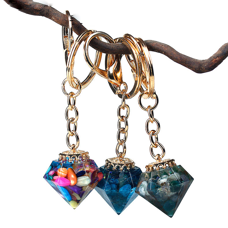 Olivenorma Natural Crystal Gravel Orgone Keychain - image 0