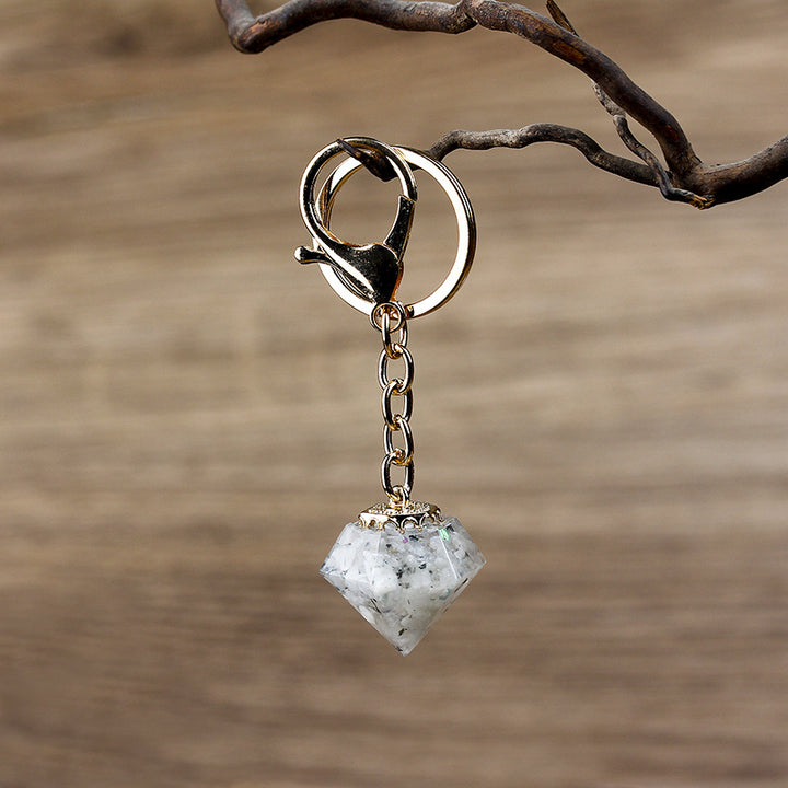 Olivenorma Natural Crystal Gravel Orgone Keychain - Moonstone - image 25