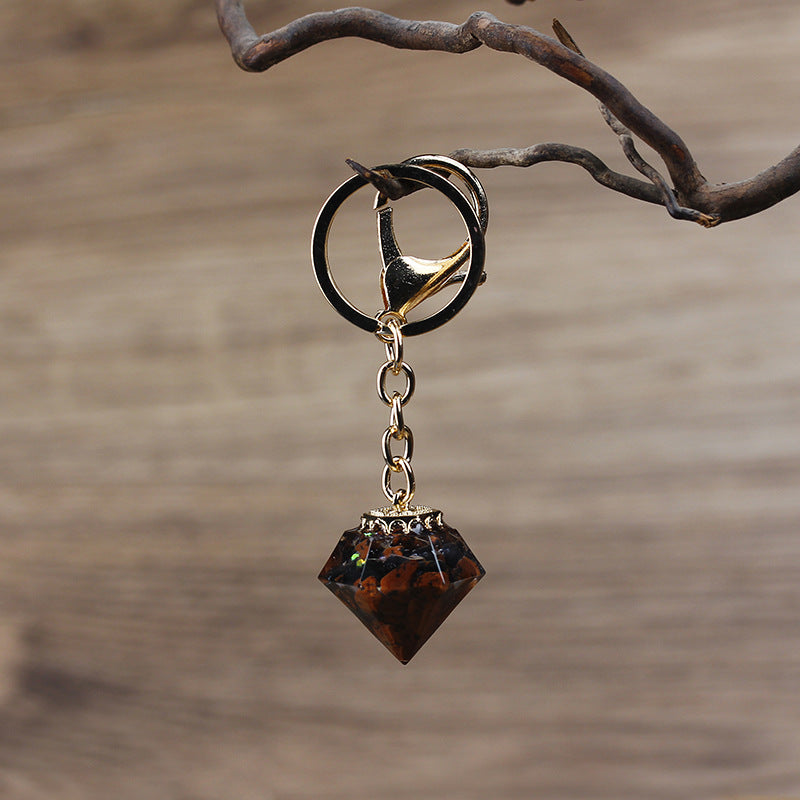 Olivenorma Natural Crystal Gravel Orgone Keychain - Red Obsidian - image 29