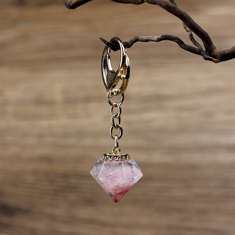 Olivenorma Natural Crystal Gravel Orgone Keychain - Rose Quartz - image 30