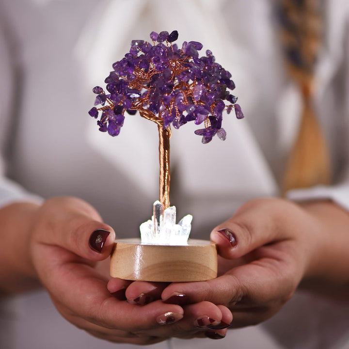 Olivenorma Amethyst Crystal Feng Shui Tree Lamp - Amethyst - image 0