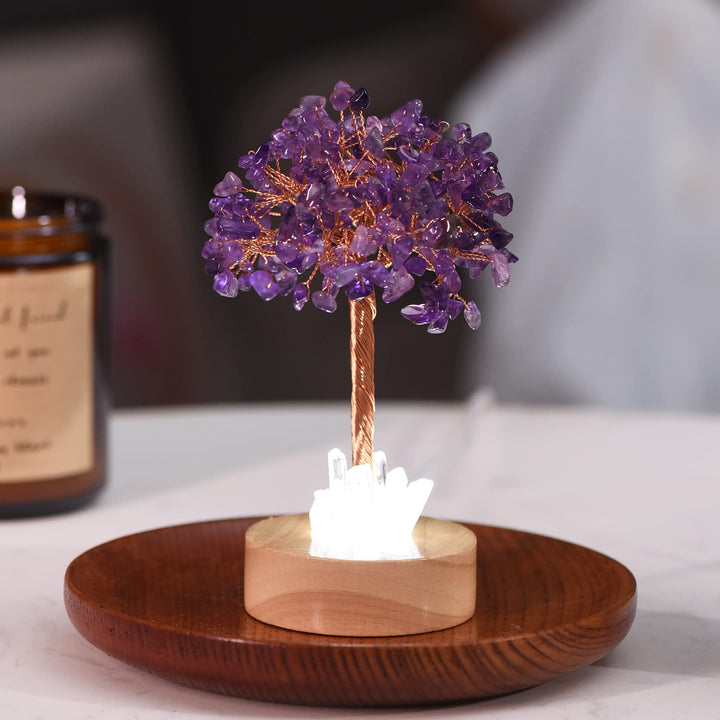 Olivenorma Amethyst Crystal Feng Shui Tree Lamp - image 3