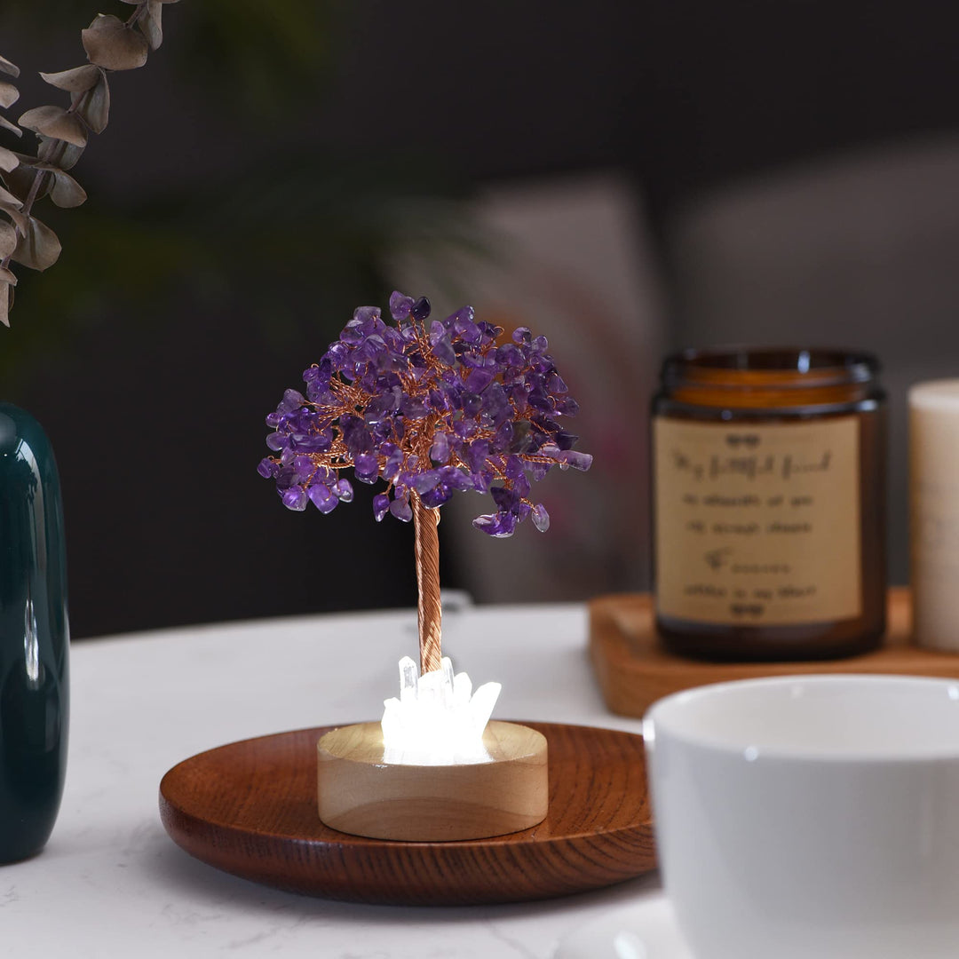 Olivenorma Amethyst Crystal Feng Shui Tree Lamp - image 2