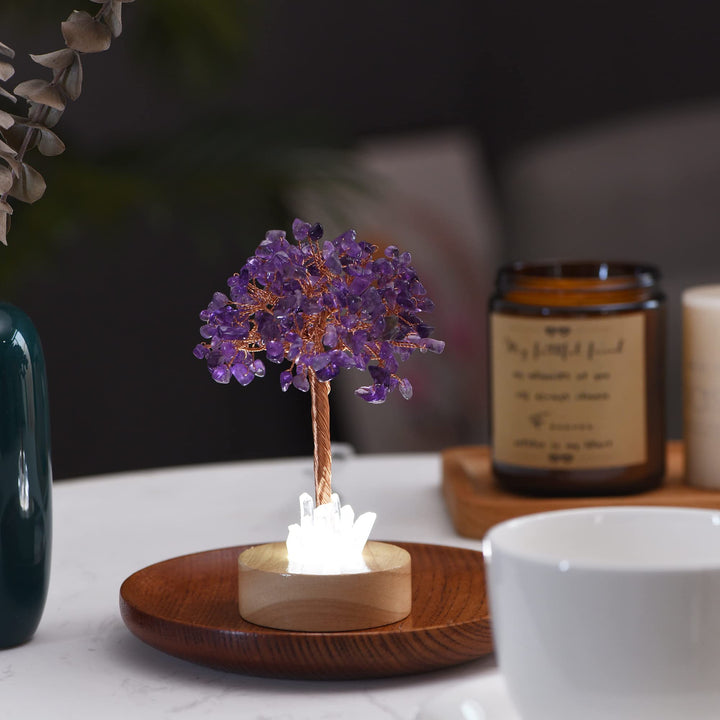 Olivenorma Amethyst Crystal Feng Shui Tree Lamp - image 2