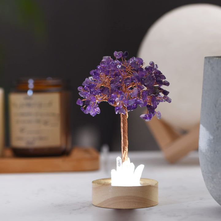Olivenorma Amethyst Crystal Feng Shui Tree Lamp - image 4