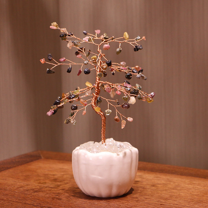 Olivenorma Crystal Gravel Ceramic Pot Base Feng Shui Tree - Tourmaline - image 4