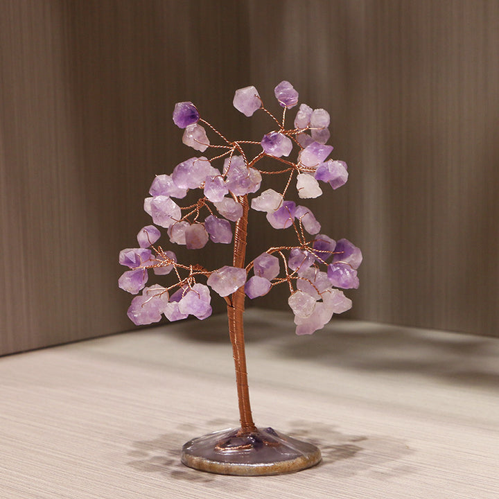 Olivenorma Gemstones Amethyst Bud Agate Chip Base Feng Shui Tree - image 1