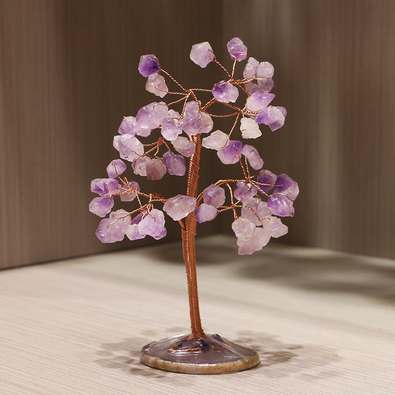 Olivenorma Gemstones Amethyst Bud Agate Chip Base Feng Shui Tree - image 2