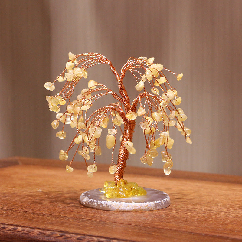 Olivenorma Citrine Gravel Weeping Willow Feng Shui Tree - Small High 12cm - image 2