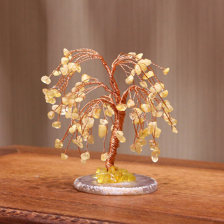 Olivenorma Citrine Gravel Weeping Willow Feng Shui Tree - Small High 12cm - image 2