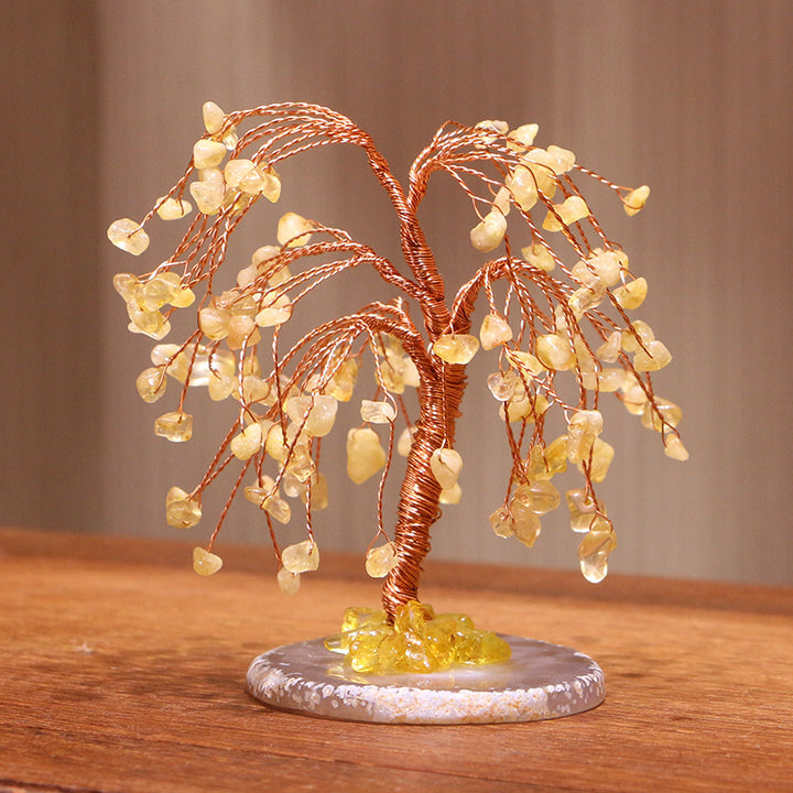 Olivenorma Citrine Gravel Weeping Willow Feng Shui Tree - Large High 18cm - image 0