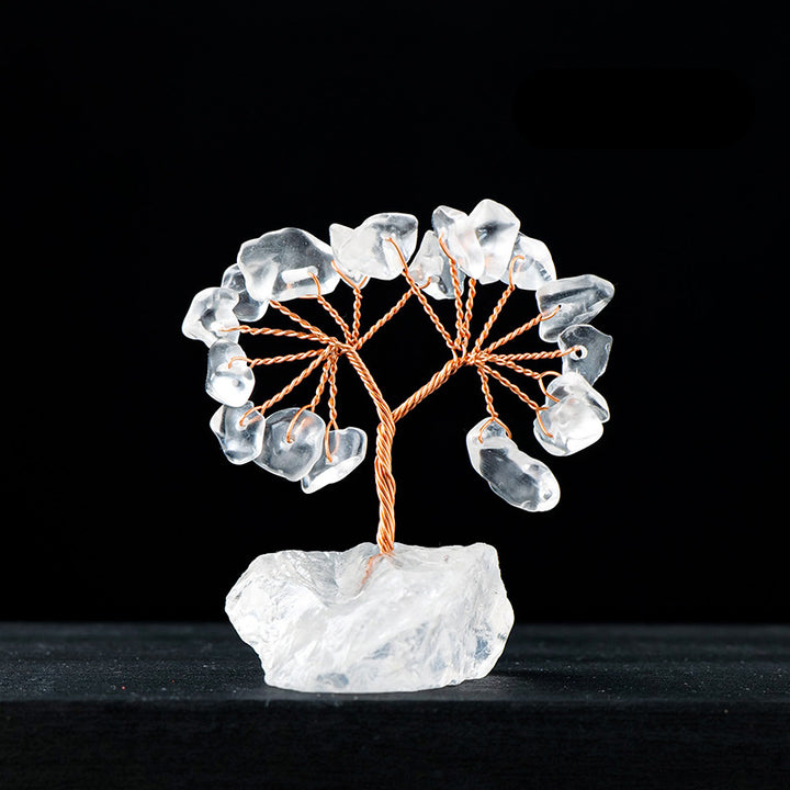 Olivenorma Natural Colorful Crystal Gravel Feng Shui Tree - Clear Crystal - image 1