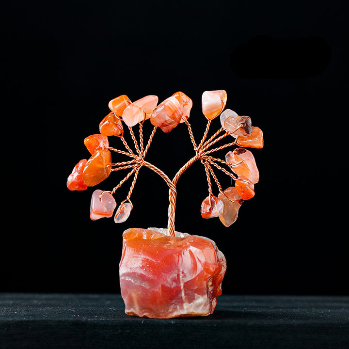 Olivenorma Natural Colorful Crystal Gravel Feng Shui Tree - Carnelian - image 9