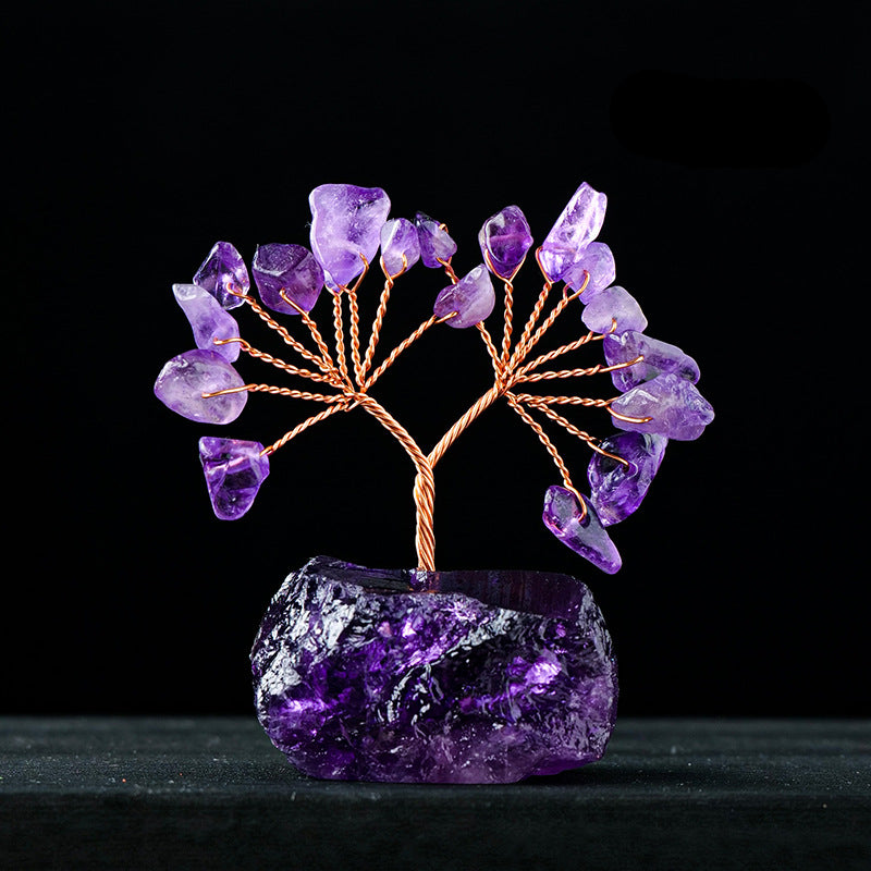 Olivenorma Natural Colorful Crystal Gravel Feng Shui Tree - Amethyst - image 17