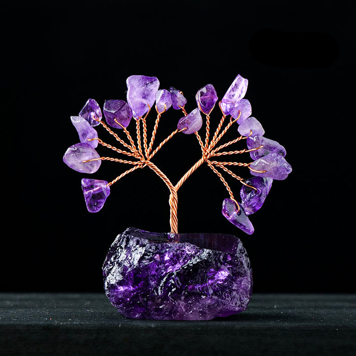 Olivenorma Natural Colorful Crystal Gravel Feng Shui Tree - Amethyst - image 17