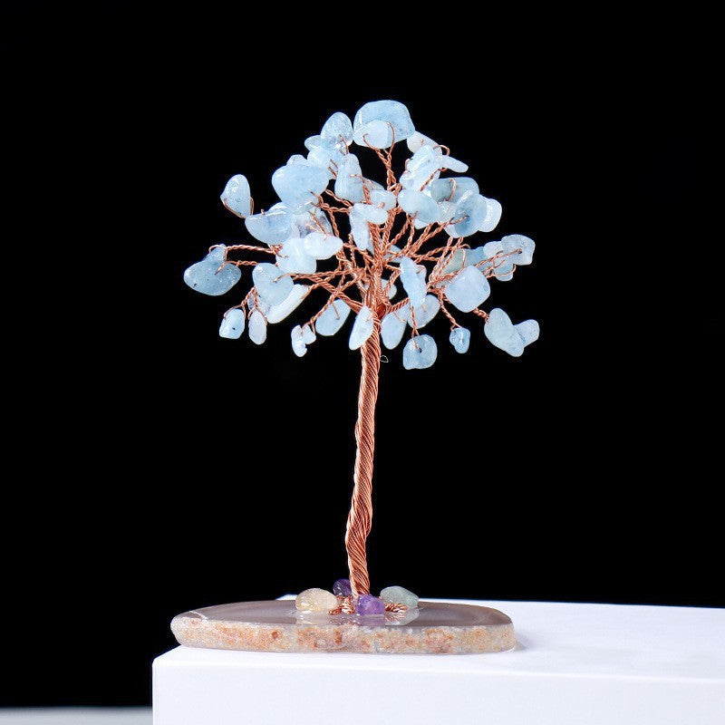 Olivenorma Natural Colorful Crystal Gravel Feng Shui Tree - Aquamarine&Agate - image 19