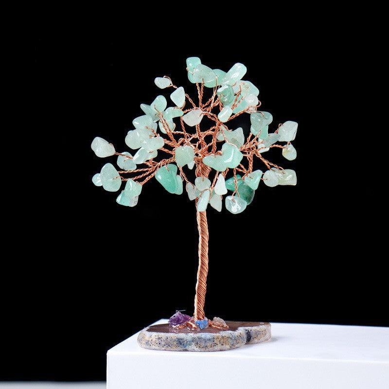 Olivenorma Natural Colorful Crystal Gravel Feng Shui Tree - Green Aventurine&Agate - image 21