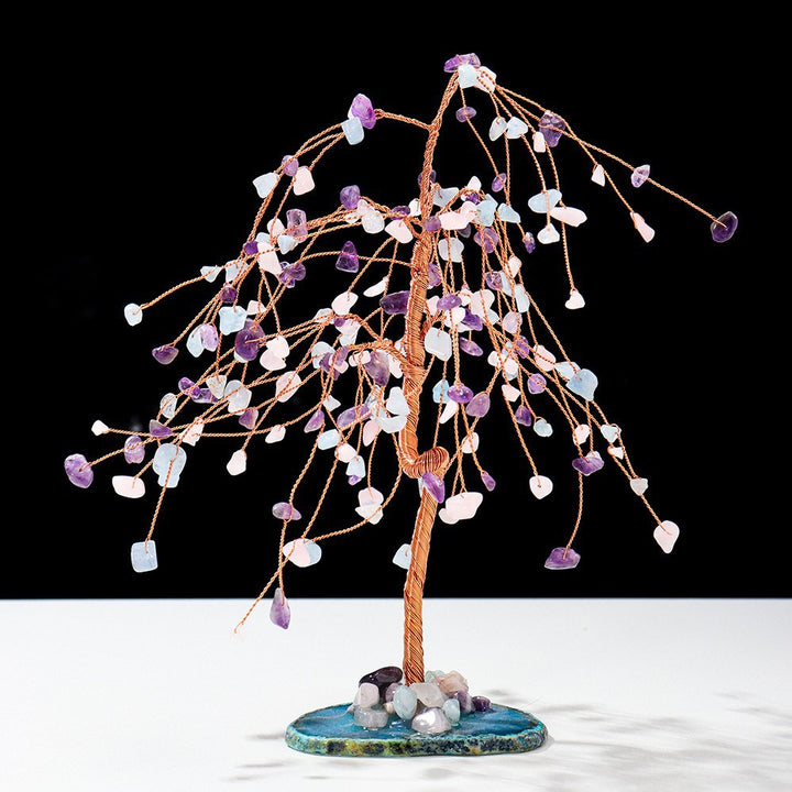 Olivenorma Natural Colorful Crystal Gravel Feng Shui Tree - Aquamarine&Rose Quartz&Amethyst Tree - image 31