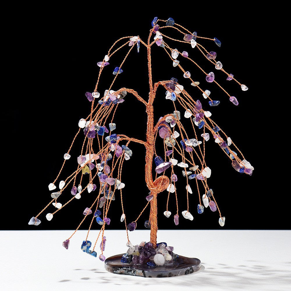 Olivenorma Natural Colorful Crystal Gravel Feng Shui Tree - Aquamarine&Lapis Lazuli&Amethyst Tree - image 32