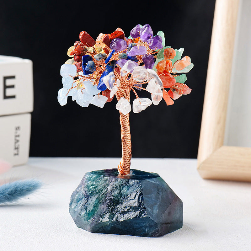 Olivenorma Chakra Crystal Gravel Raw Stone Base Feng Shui Tree - Chakra&Fluorite - image 5