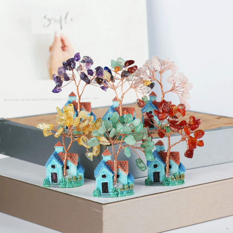 Olivenorma Mini Blue Castle Crystal Gravel Ornaments Feng Shui Tree - image 12