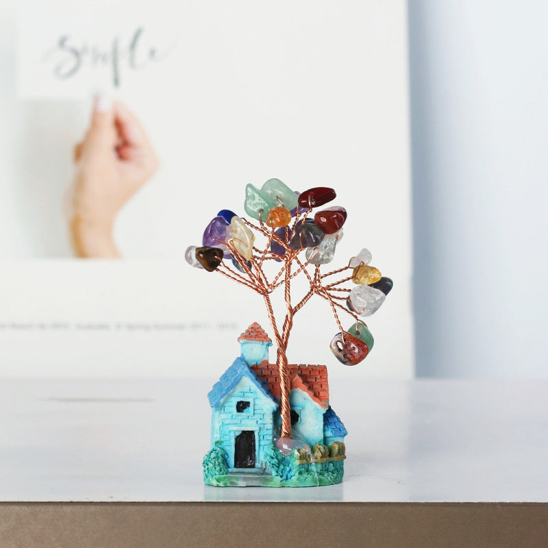 Olivenorma Mini Blue Castle Crystal Gravel Ornaments Feng Shui Tree - Chakra - image 11