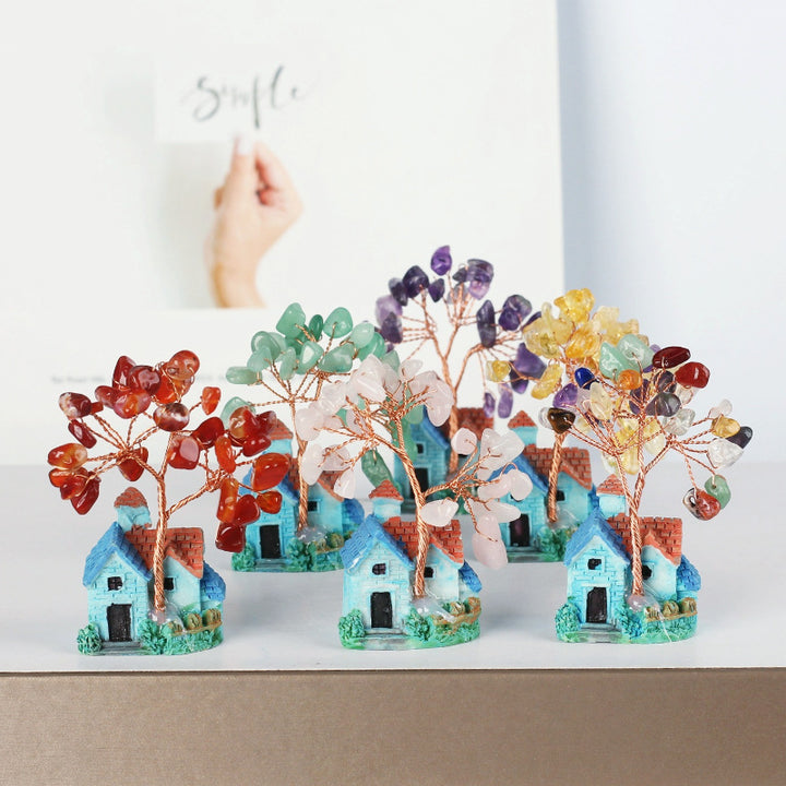 Olivenorma Mini Blue Castle Crystal Gravel Ornaments Feng Shui Tree - image 0