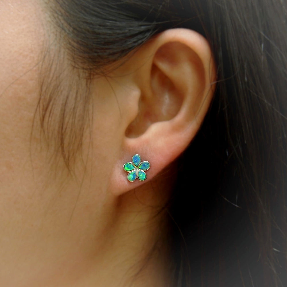 Olivenorma Opal Plumeria Earrings - image 1