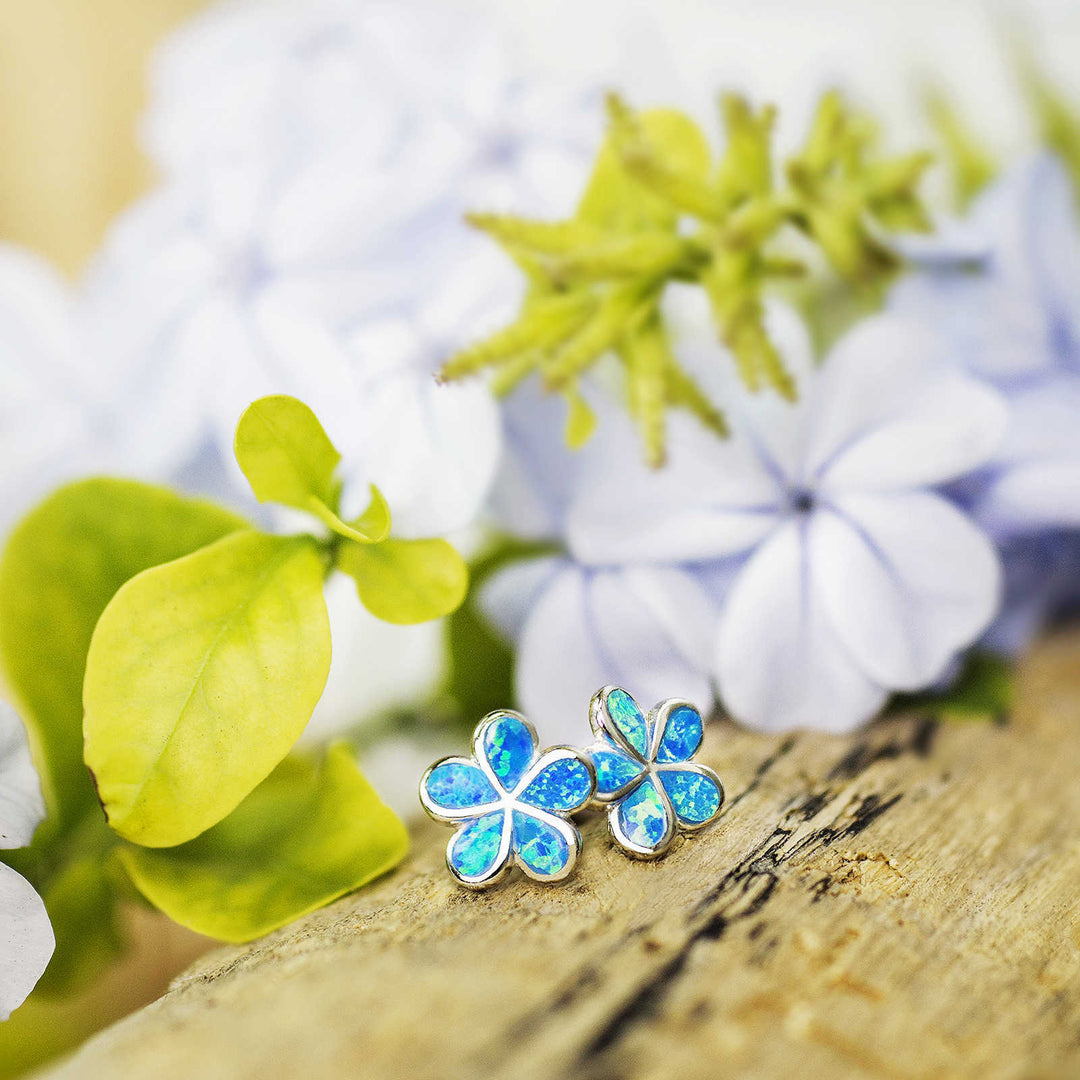 Olivenorma Opal Plumeria Earrings - image 2