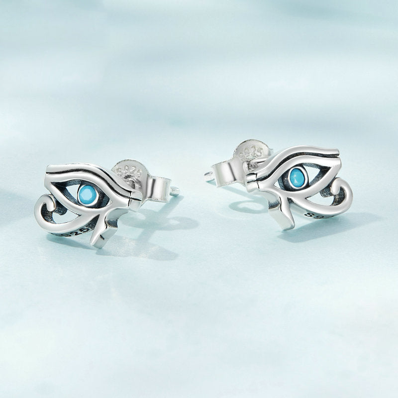 Olivenorma Sterling Silver S925 Turquoise Eye Of Horus Earrings - Turquoise - image 0