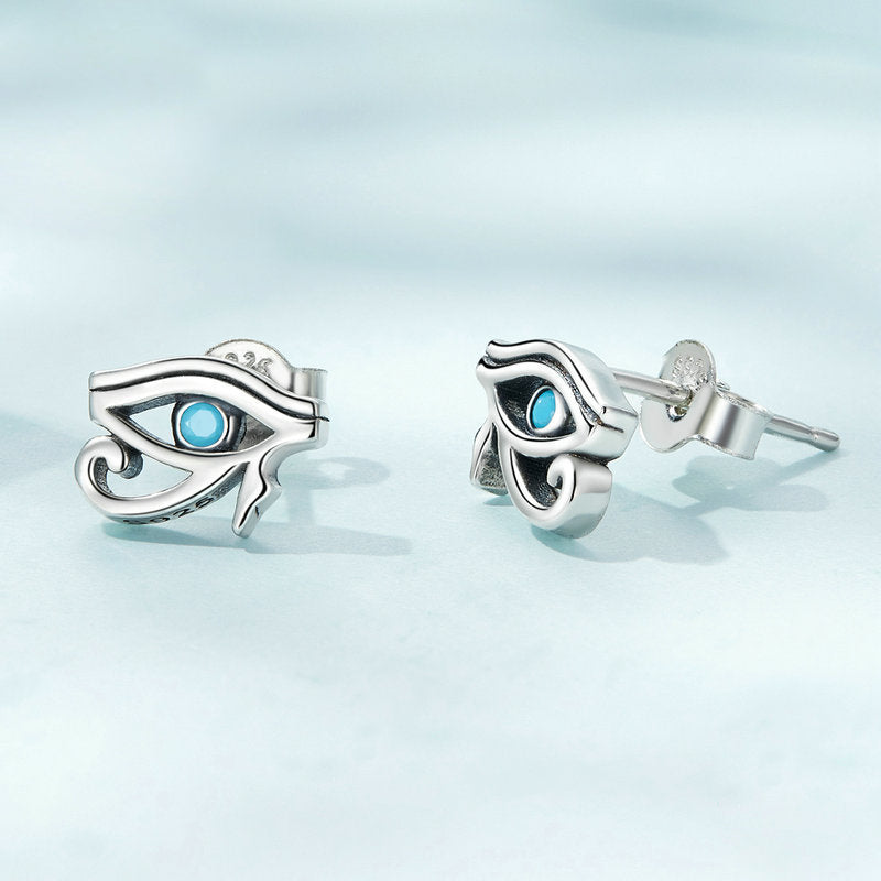 Olivenorma Sterling Silver S925 Turquoise Eye Of Horus Earrings - image 3