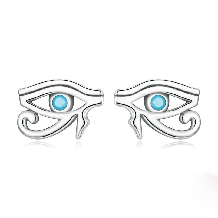Olivenorma Sterling Silver S925 Turquoise Eye Of Horus Earrings - image 5