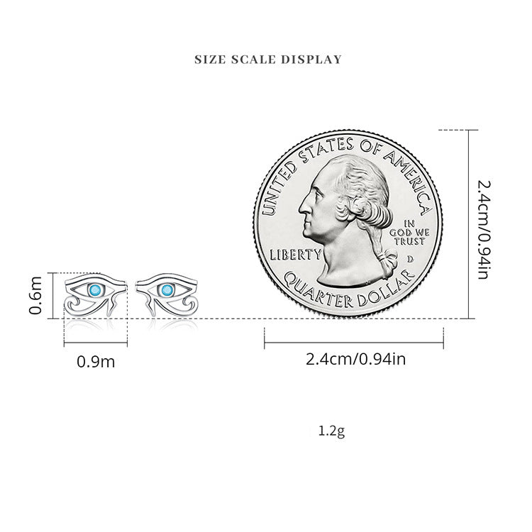 Olivenorma Sterling Silver S925 Turquoise Eye Of Horus Earrings - image 4