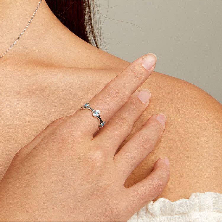 Olivenorma Turquoise Evil Eye Sun Cross Stud Ring Earrings - image 10