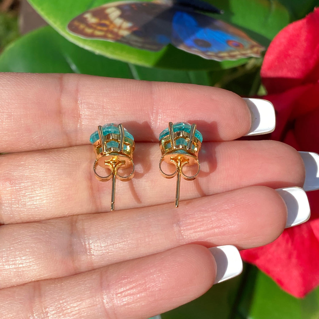 Olivenorma Heart Shape Paraiba Tourmaline Necklace Earrings - image 5