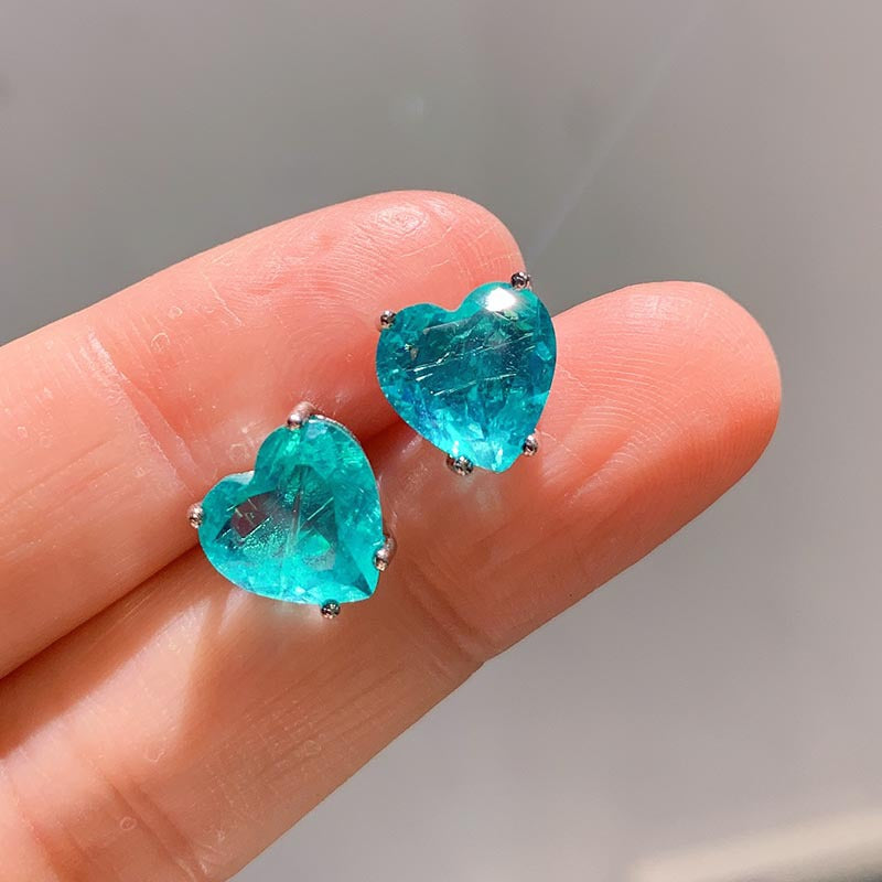 Olivenorma Heart Shape Paraiba Tourmaline Necklace Earrings - image 10