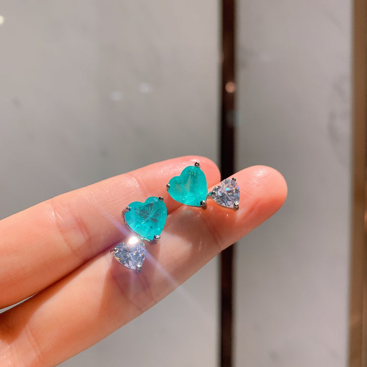 Olivenorma Heart Shape Paraiba Tourmaline Necklace Earrings - image 14