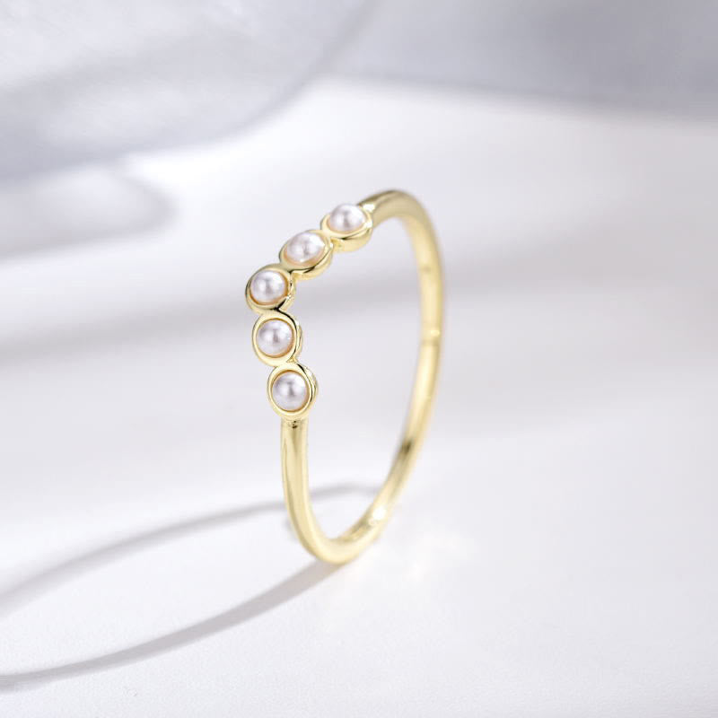 Olivenorma "The Stress Reliever" - Copper Amethyst and Pearl Stackable Ring - Pearl - 9 - image 4