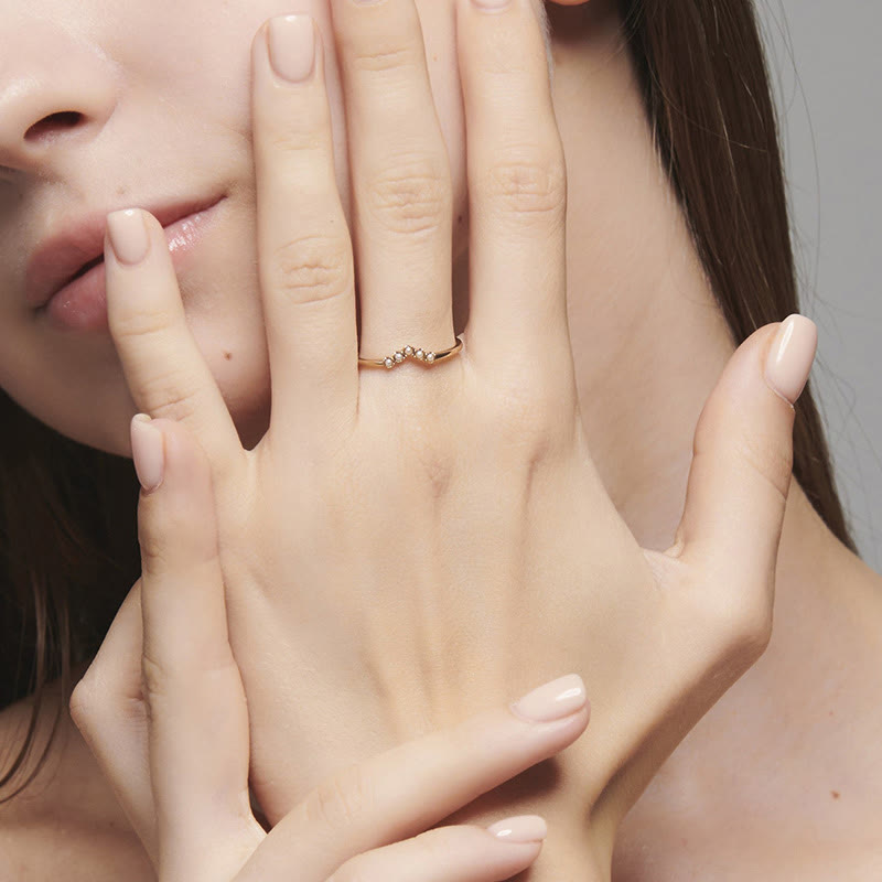 Olivenorma "The Stress Reliever" - Copper Amethyst and Pearl Stackable Ring - image 5