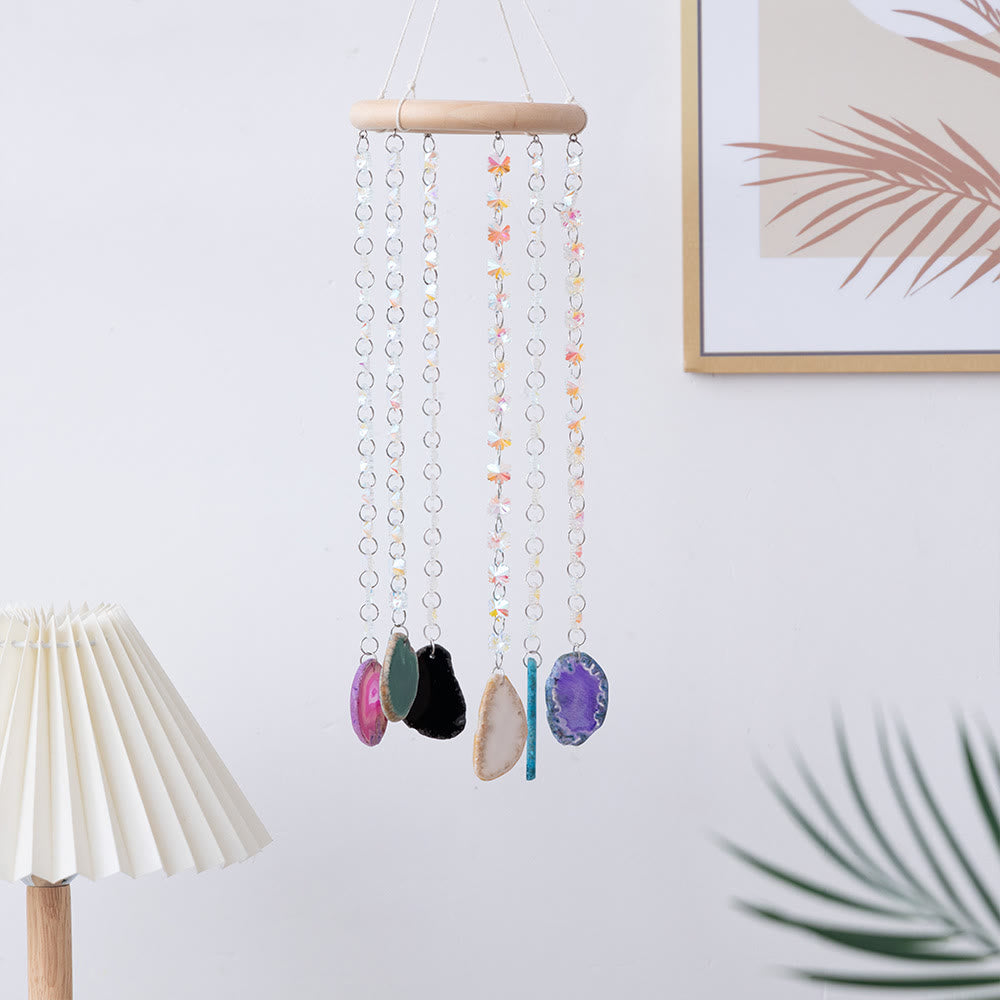 Olivenorma AB-Colorful Hanging Agate Crystal Suncatcher Wind Chime - image 6