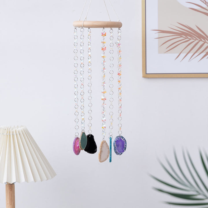 Olivenorma AB-Colorful Hanging Agate Crystal Suncatcher Wind Chime - image 6