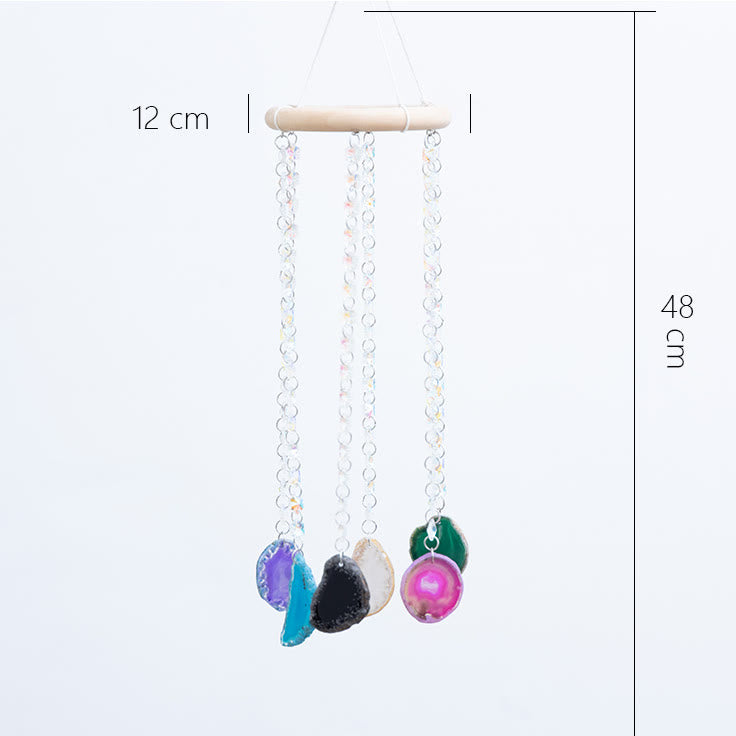 Olivenorma AB-Colorful Hanging Agate Crystal Suncatcher Wind Chime - image 14