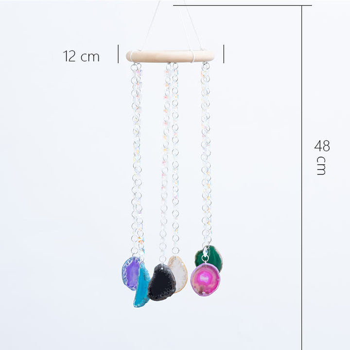 Olivenorma AB-Colorful Hanging Agate Crystal Suncatcher Wind Chime - image 14