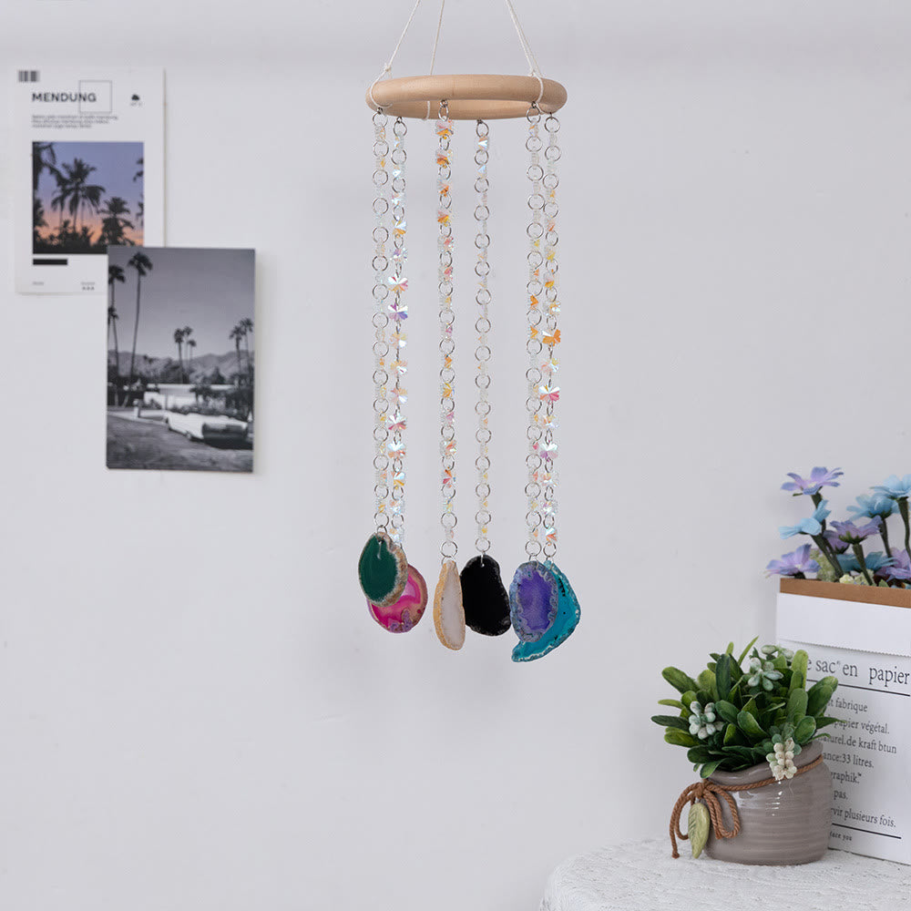 Olivenorma AB-Colorful Hanging Agate Crystal Suncatcher Wind Chime - image 4