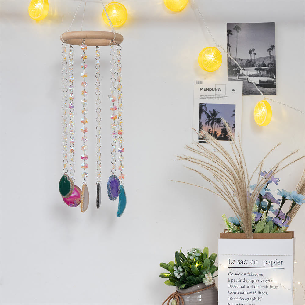 Olivenorma AB-Colorful Hanging Agate Crystal Suncatcher Wind Chime - image 8