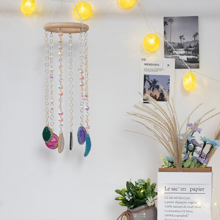 Olivenorma AB-Colorful Hanging Agate Crystal Suncatcher Wind Chime - image 8