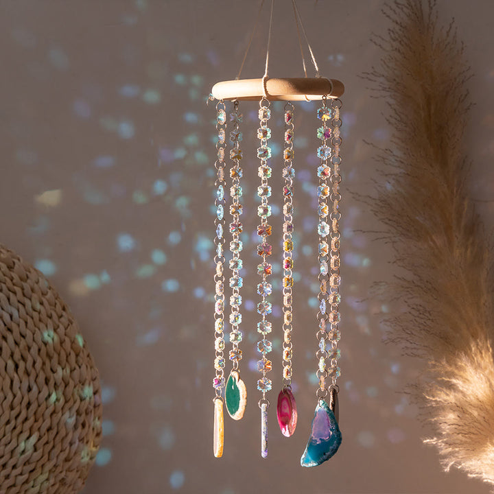 Olivenorma AB-Colorful Hanging Agate Crystal Suncatcher Wind Chime - 12*48cm - image 0
