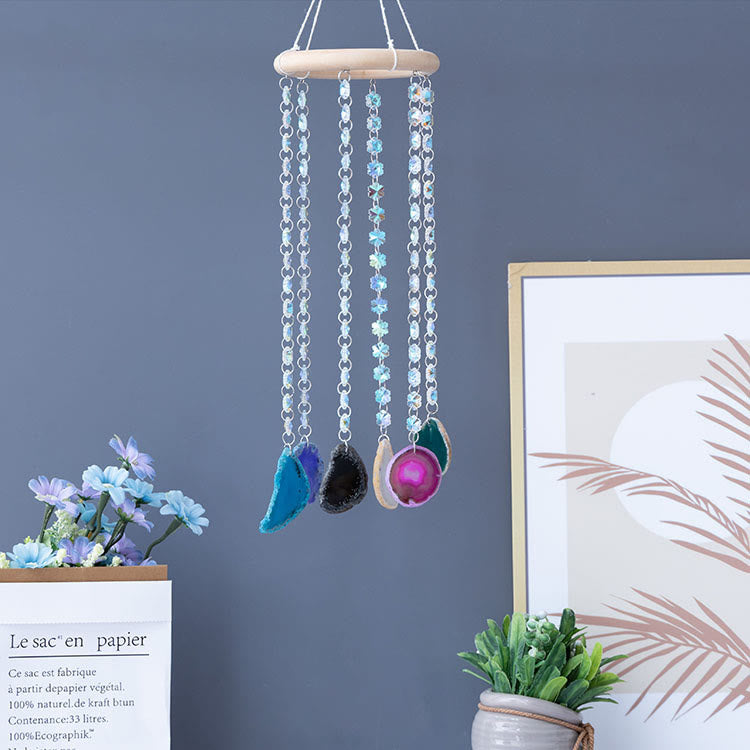 Olivenorma AB-Colorful Hanging Agate Crystal Suncatcher Wind Chime - image 9