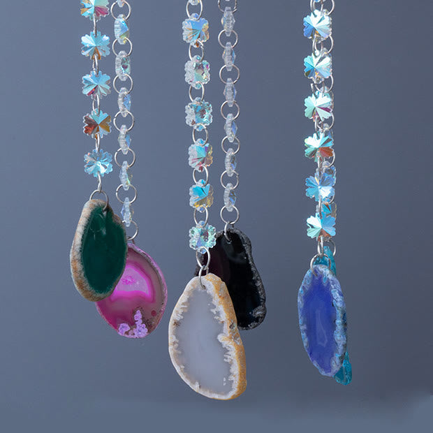 Olivenorma AB-Colorful Hanging Agate Crystal Suncatcher Wind Chime - image 11