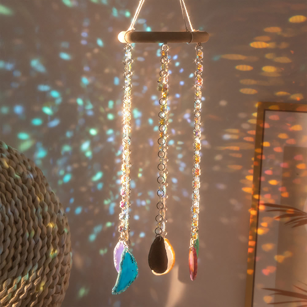 Olivenorma AB-Colorful Hanging Agate Crystal Suncatcher Wind Chime - image 1